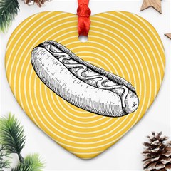 Pop Art Hot Dog Heart Ornament (two Sides) by Valentinaart