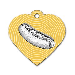 Pop Art Hot Dog Dog Tag Heart (two Sides) by Valentinaart