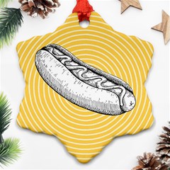 Pop Art Hot Dog Snowflake Ornament (two Sides)