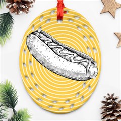 Pop Art Hot Dog Oval Filigree Ornament (two Sides) by Valentinaart