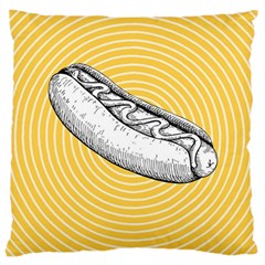 Pop Art Hot Dog Large Cushion Case (two Sides) by Valentinaart