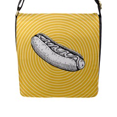 Pop Art Hot Dog Flap Closure Messenger Bag (l) by Valentinaart