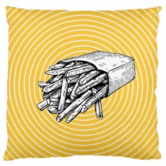 Pop Art French Fries Large Cushion Case (two Sides) by Valentinaart