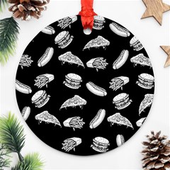 Fast Food Pattern Ornament (round) by Valentinaart