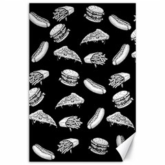 Fast Food Pattern Canvas 24  X 36  by Valentinaart