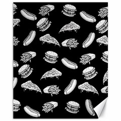 Fast Food Pattern Canvas 11  X 14  by Valentinaart