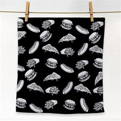 Fast Food Pattern Face Towel by Valentinaart