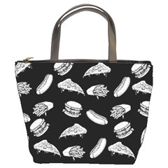 Fast Food Pattern Bucket Bag by Valentinaart