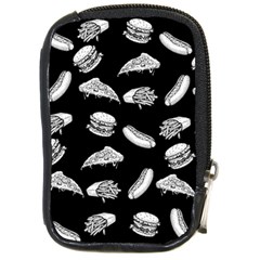 Fast Food Pattern Compact Camera Leather Case by Valentinaart