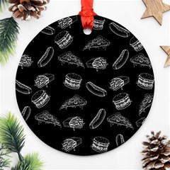 Fast Food Pattern Ornament (round) by Valentinaart