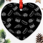 Fast food pattern Heart Ornament (Two Sides) Front