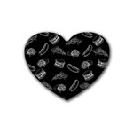 Fast food pattern Rubber Coaster (Heart)  Front