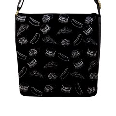 Fast Food Pattern Flap Closure Messenger Bag (l) by Valentinaart