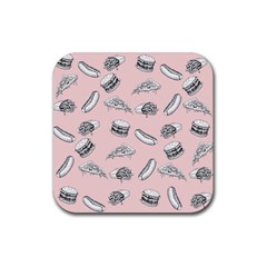 Fast food pattern Rubber Coaster (Square) 