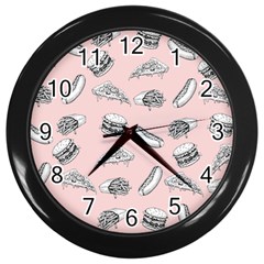 Fast food pattern Wall Clock (Black)