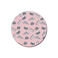 Fast food pattern Rubber Coaster (Round) 