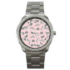 Fast Food Pattern Sport Metal Watch