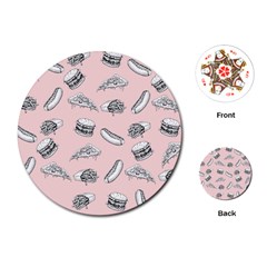 Fast food pattern Playing Cards (Round)