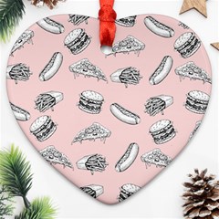 Fast food pattern Heart Ornament (Two Sides)