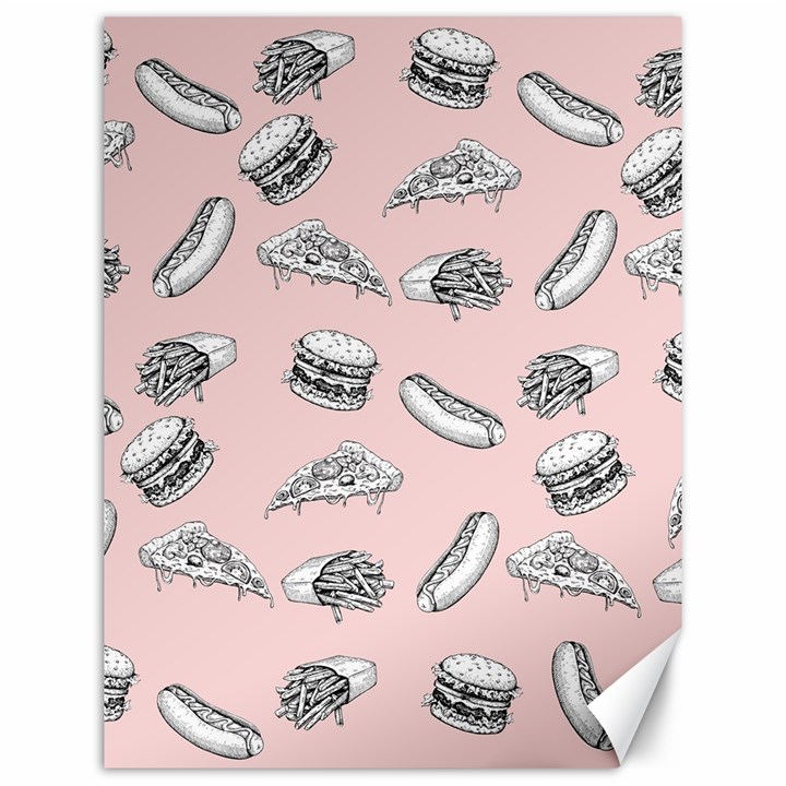 Fast food pattern Canvas 12  x 16 