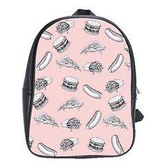 Fast food pattern School Bag (Large)