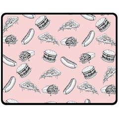 Fast food pattern Fleece Blanket (Medium) 