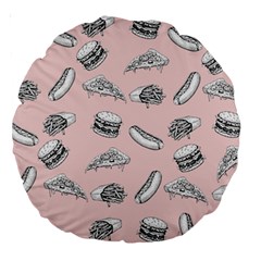 Fast food pattern Large 18  Premium Round Cushions