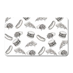 Fast Food Pattern Magnet (rectangular) by Valentinaart