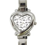 Fast food pattern Heart Italian Charm Watch Front