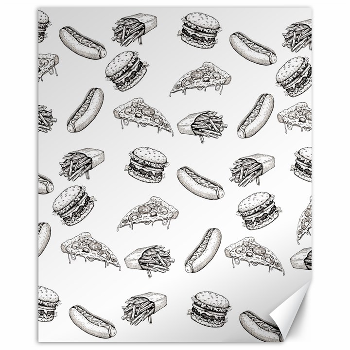 Fast food pattern Canvas 16  x 20 