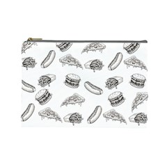 Fast Food Pattern Cosmetic Bag (large) by Valentinaart