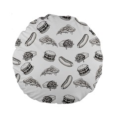 Fast Food Pattern Standard 15  Premium Round Cushions by Valentinaart