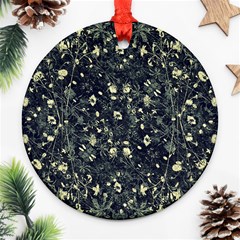 Dark Floral Collage Pattern Ornament (round) by dflcprints