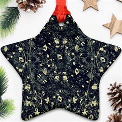 Dark Floral Collage Pattern Ornament (star) by dflcprints