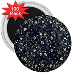 Dark Floral Collage Pattern 3  Magnets (100 pack) Front