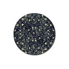 Dark Floral Collage Pattern Magnet 3  (round) by dflcprints