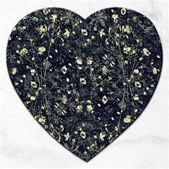 Dark Floral Collage Pattern Jigsaw Puzzle (heart) by dflcprints