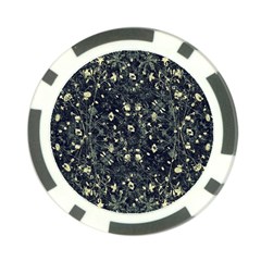 Dark Floral Collage Pattern Poker Chip Card Guard (10 Pack)