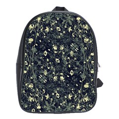 Dark Floral Collage Pattern School Bag (large) by dflcprints