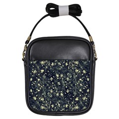 Dark Floral Collage Pattern Girls Sling Bag by dflcprints