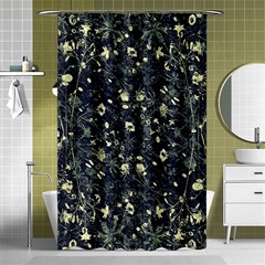 Dark Floral Collage Pattern Shower Curtain 48  X 72  (small)  by dflcprints