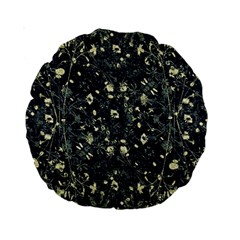 Dark Floral Collage Pattern Standard 15  Premium Round Cushions by dflcprints