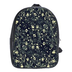 Dark Floral Collage Pattern School Bag (xl) by dflcprints