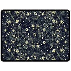 Dark Floral Collage Pattern Double Sided Fleece Blanket (large) 