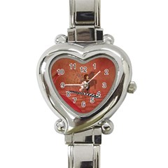 Cute Fairy Dancing On A Piano Heart Italian Charm Watch