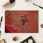 Cute Fairy Dancing On A Piano Cosmetic Bag (Large) Front