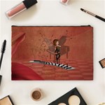 Cute Fairy Dancing On A Piano Cosmetic Bag (Large) Back