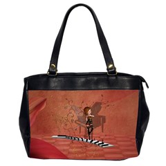 Cute Fairy Dancing On A Piano Oversize Office Handbag (2 Sides)