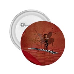 Cute Fairy Dancing On A Piano 2.25  Buttons