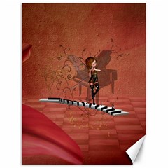 Cute Fairy Dancing On A Piano Canvas 12  x 16 